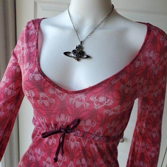 max & co y2k floral print babydoll top - Picture 2 of 8